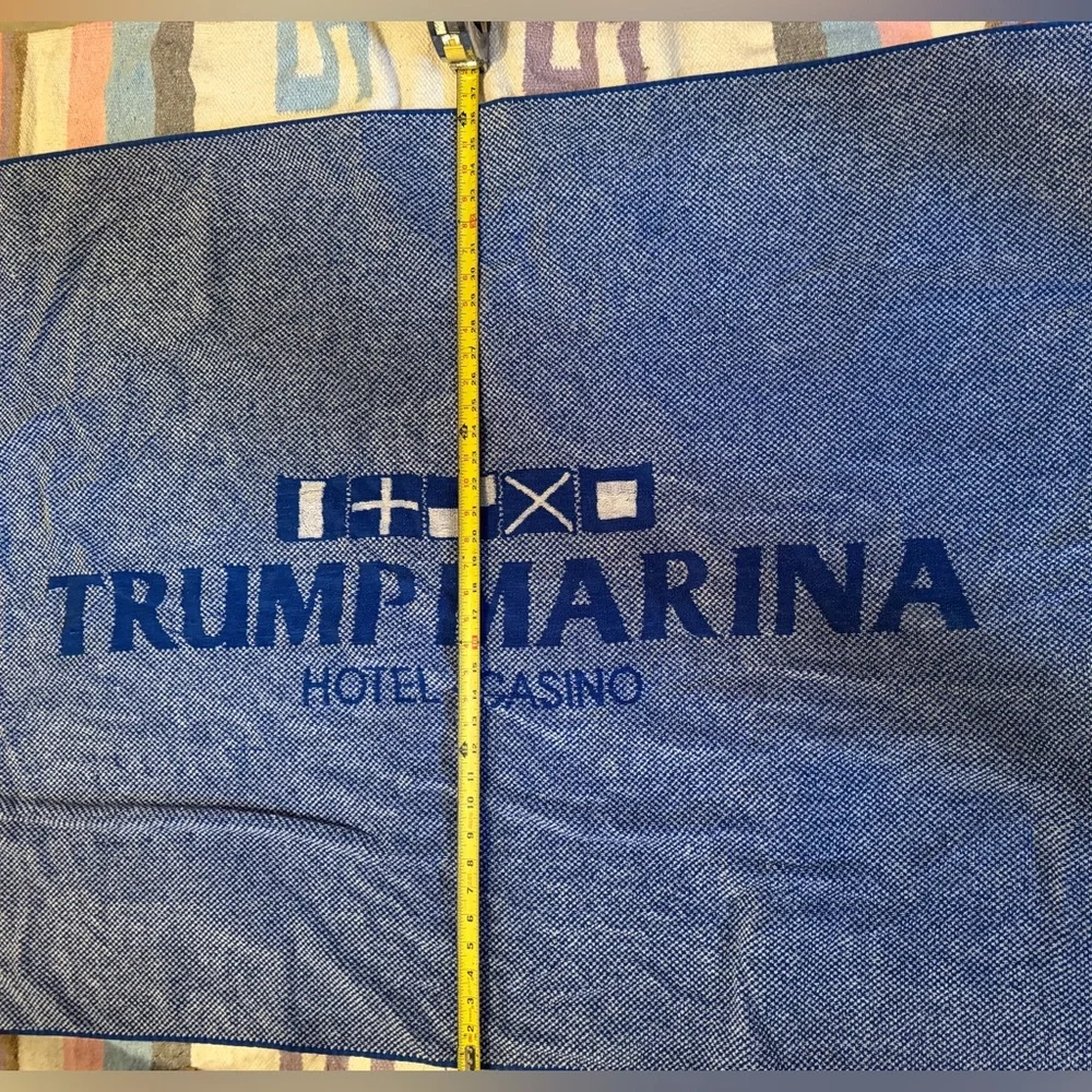 Vintage RARE Trump Marina Hotel Casino Beach towel. MAGA